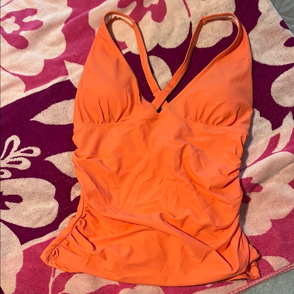Light orange women’s tankini swim top